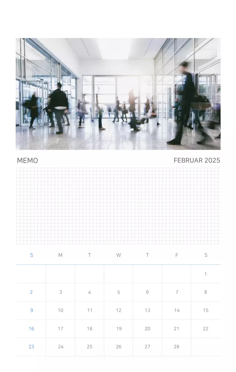 Blauer moderner Kalender Corporate Promotions