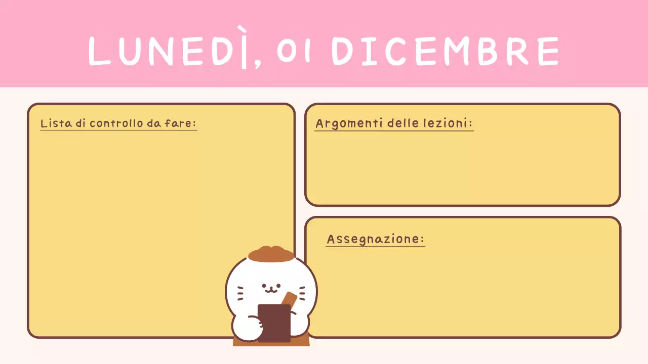 Agenda gialla semplice per la scuola