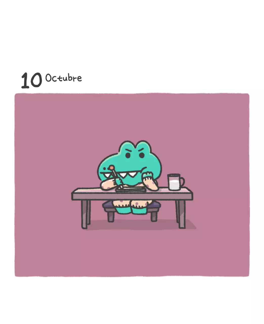 Un calendario con un bonito concepto de ilustración de Ago
