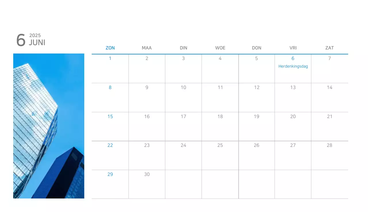 Blauwe Kalender Modern