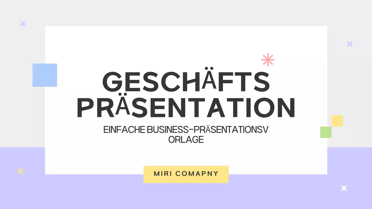 Prospekt mit einfachen Formen in Lila und Grau