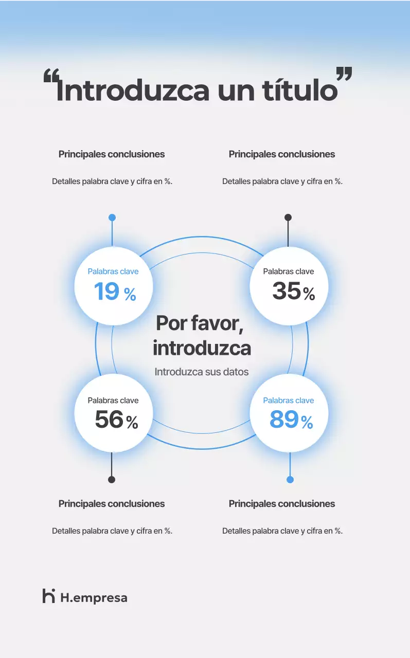 Promoción de empresa minimalista en degradado azul