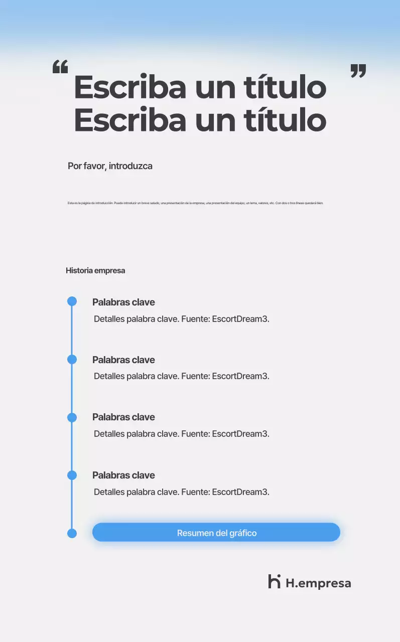 Promoción de empresa minimalista en degradado azul