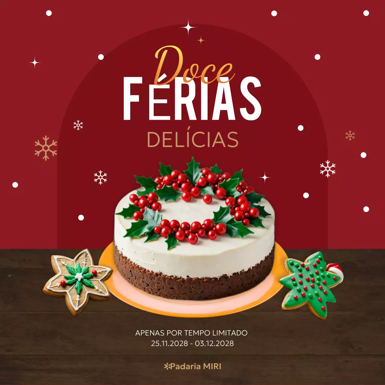 promoção padaria festiva vermelha