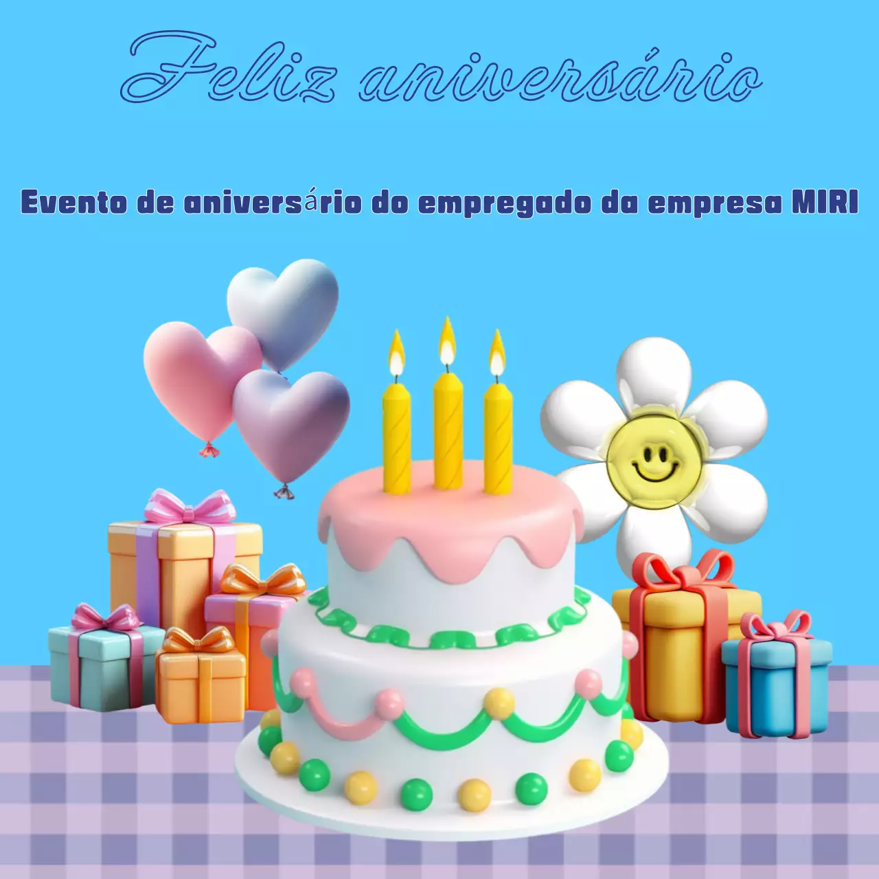 Uma festa de aniversário em azul claro