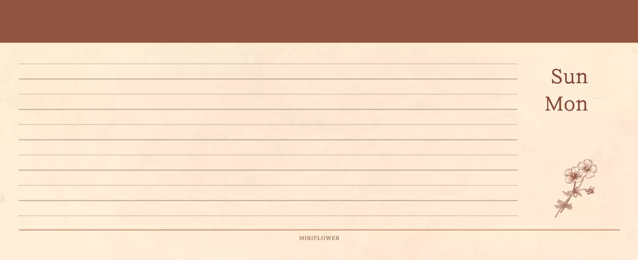 A sentimental florist concept calendar in light brown and brown wax paper