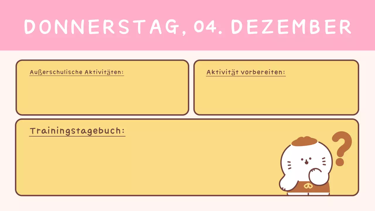 Einfache gelbe Klassenagenda für die Schule