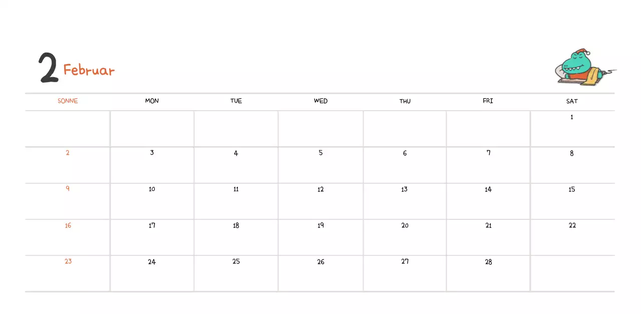 Ein Kalender mit einem niedlichen Ago-Illustrationskonzept