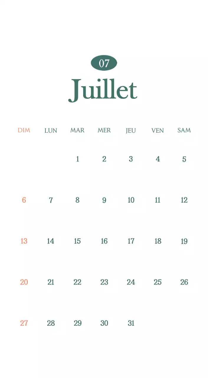 Un calendrier moderne pour les cafés avec des recommandations sur la boisson du mois.