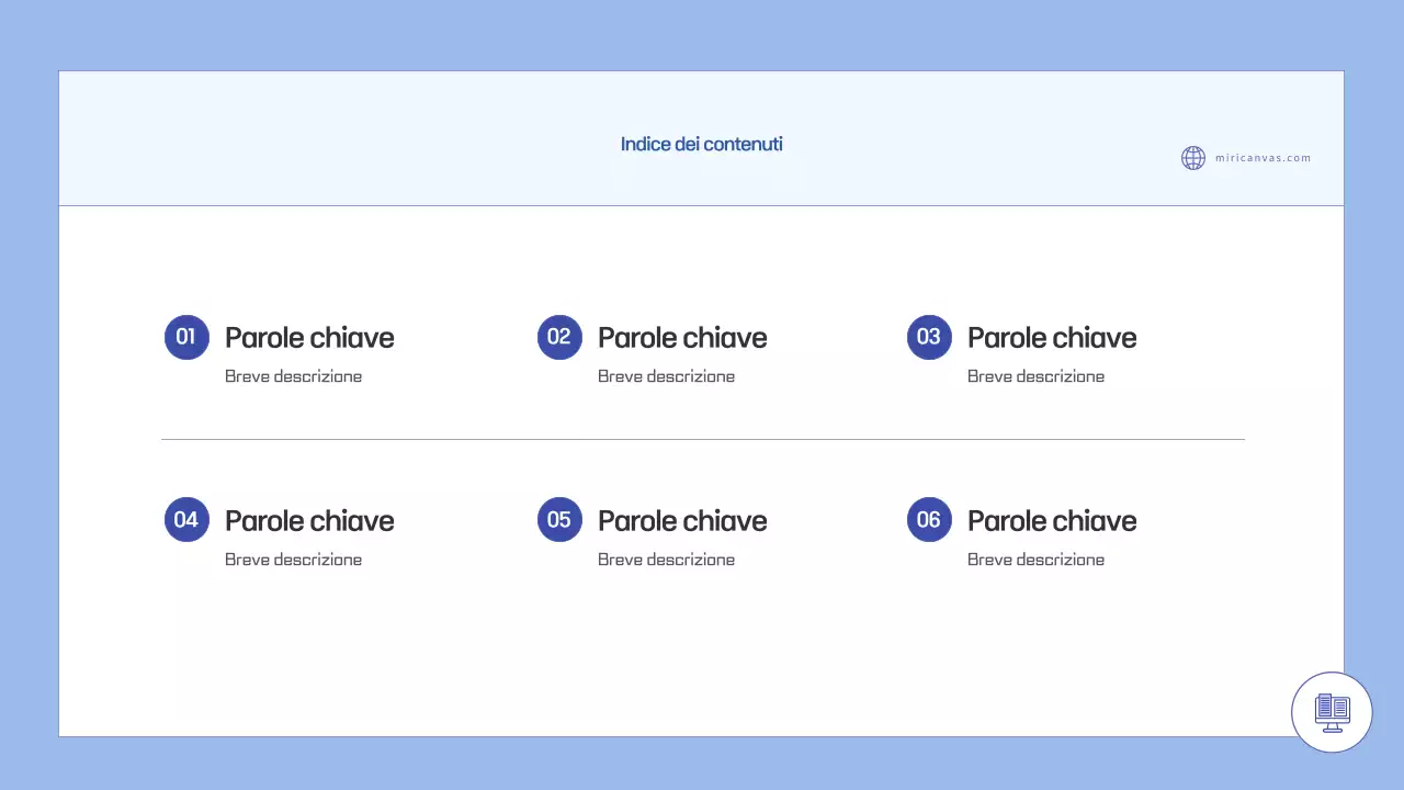 Pianificazione della proposta semplice di colore azzurro