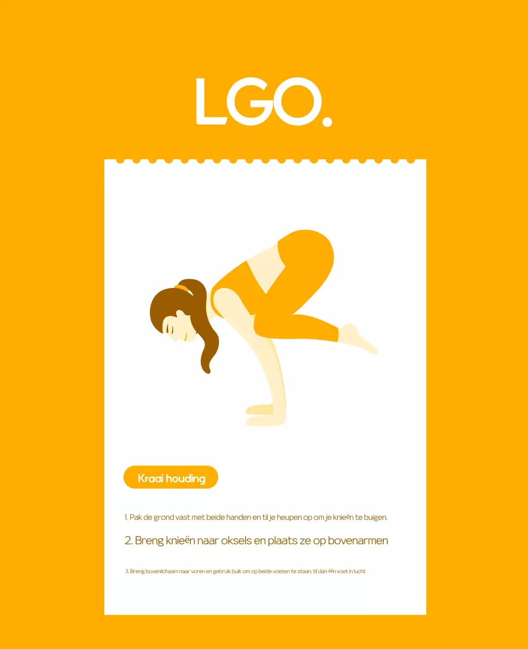 Oranje Minimalistische Yoga Promotiekalender