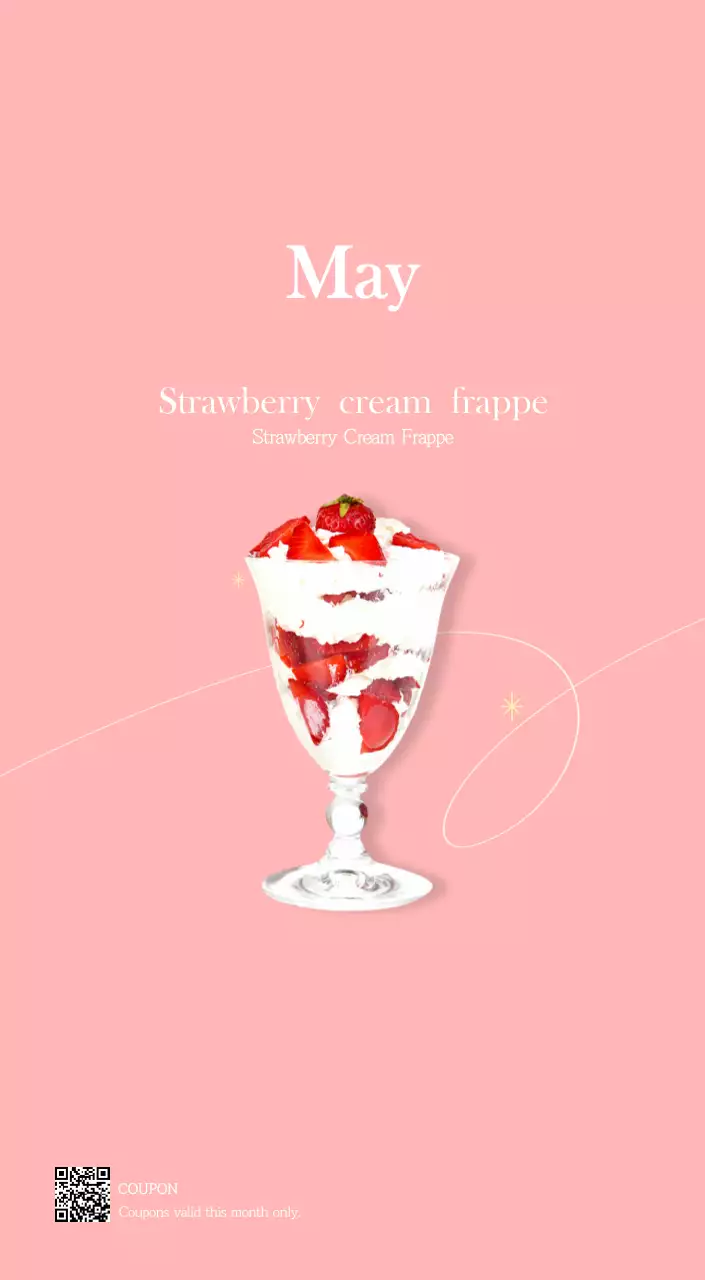 A modern cafe calendar with drink of the month recommendations