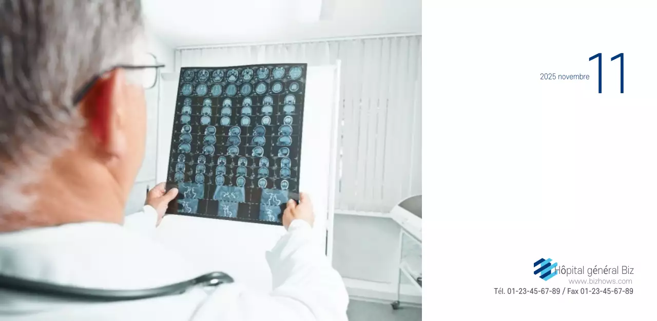 Calendrier promotionnel d'hôpital simple blanc marine