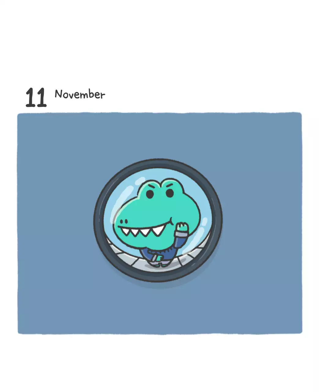 Een kalender met een schattig Ago-illustratieconcept