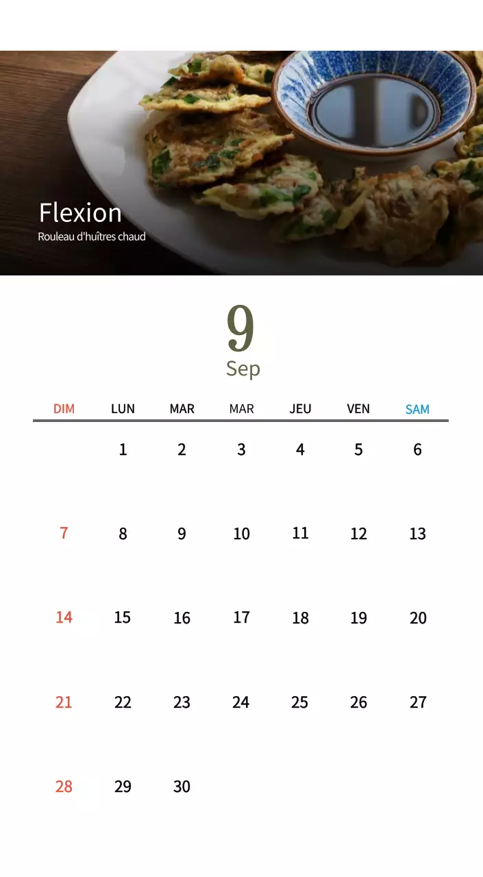 Calendrier de l'alimentation traditionnelle beige