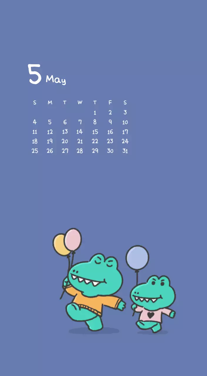 かわいいアゴイラストコンセプトのカレンダー