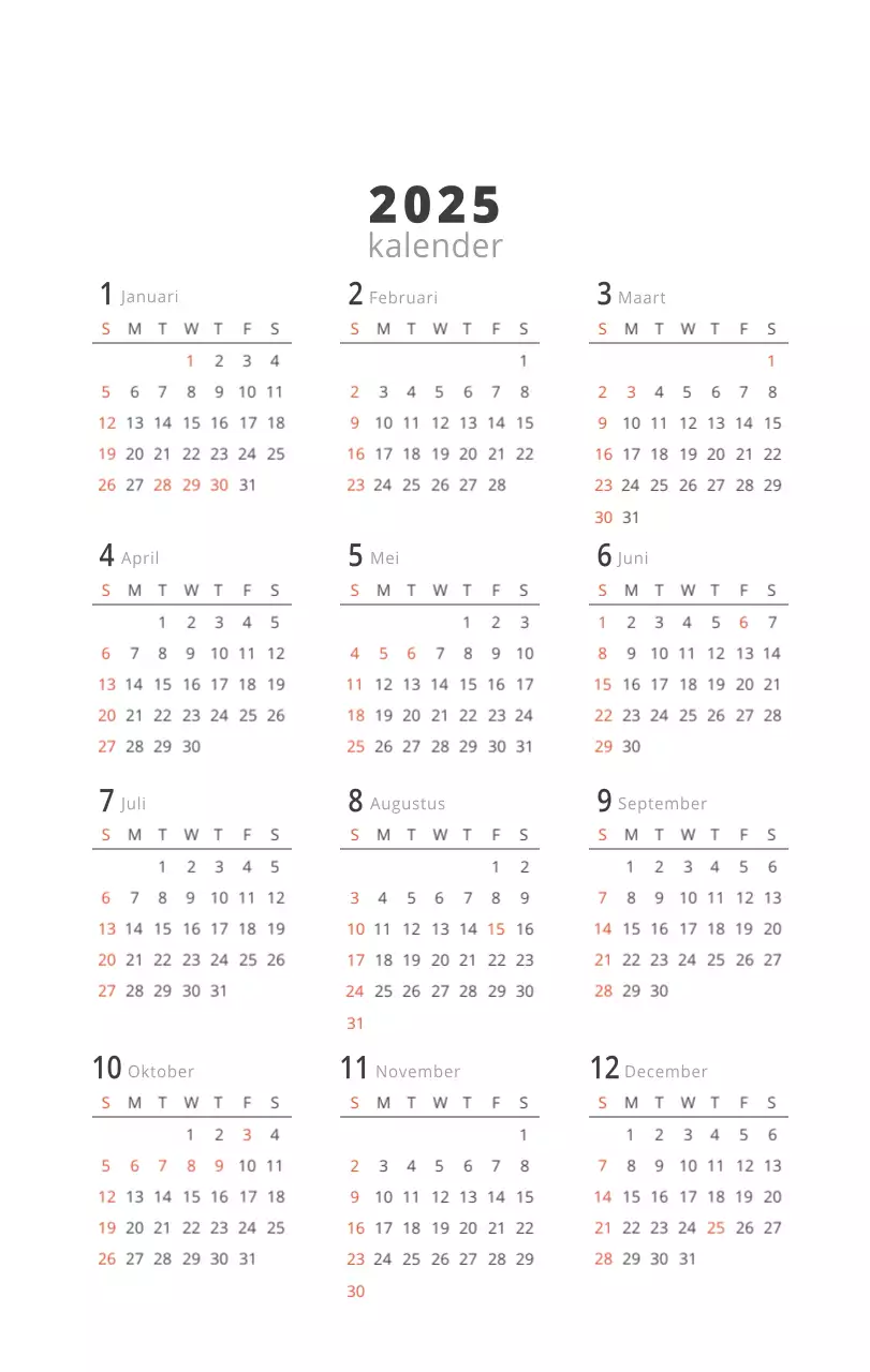 Beige minimalistische interieurkalender