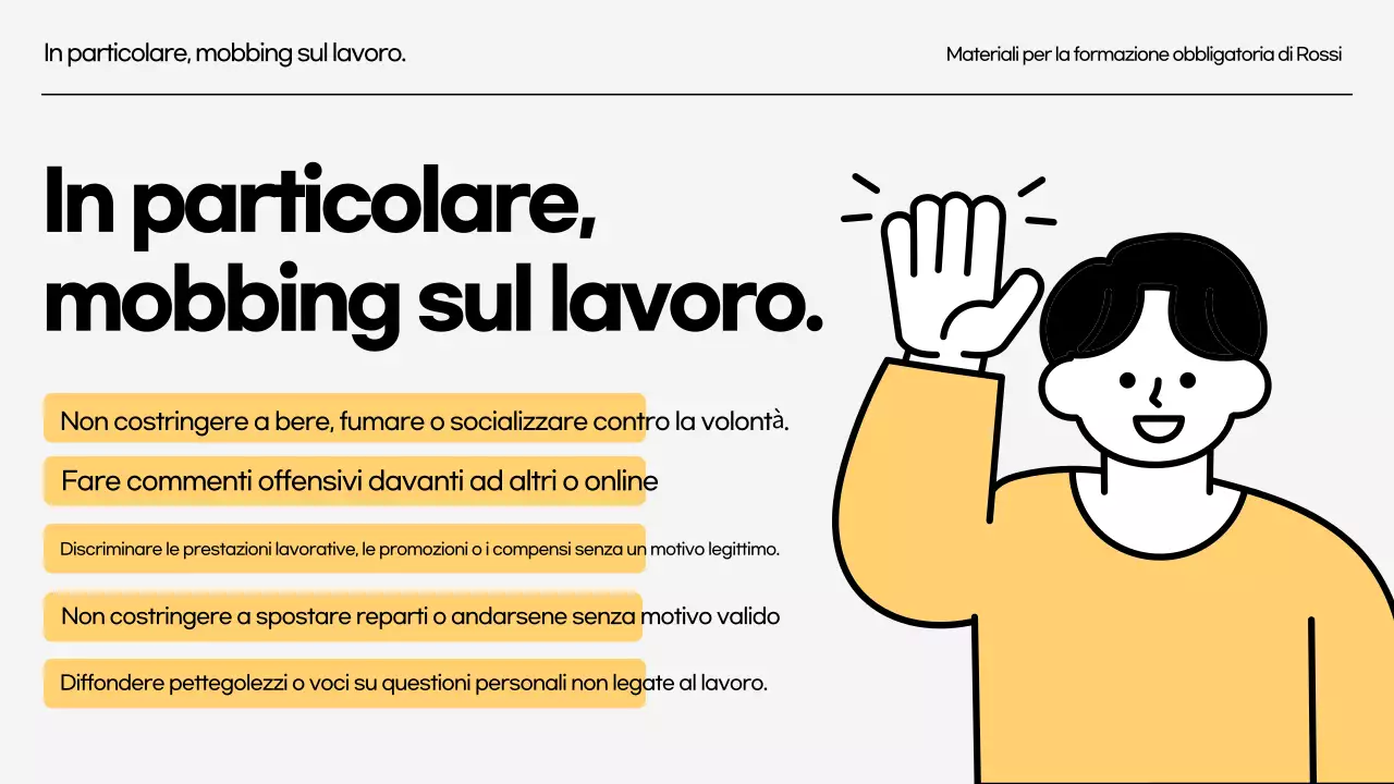 Formazione sulla prevenzione delle molestie sul luogo di lavoro Formazione obbligatoria
