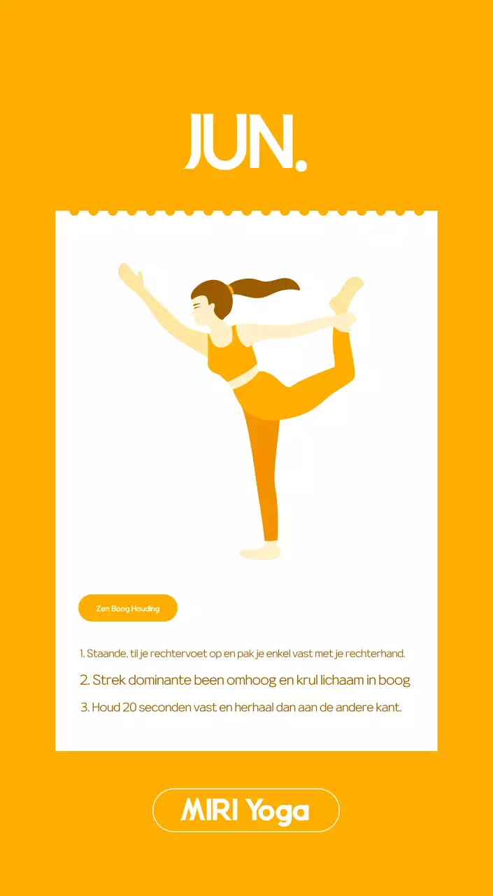 Oranje Minimalistische Yoga Promotiekalender