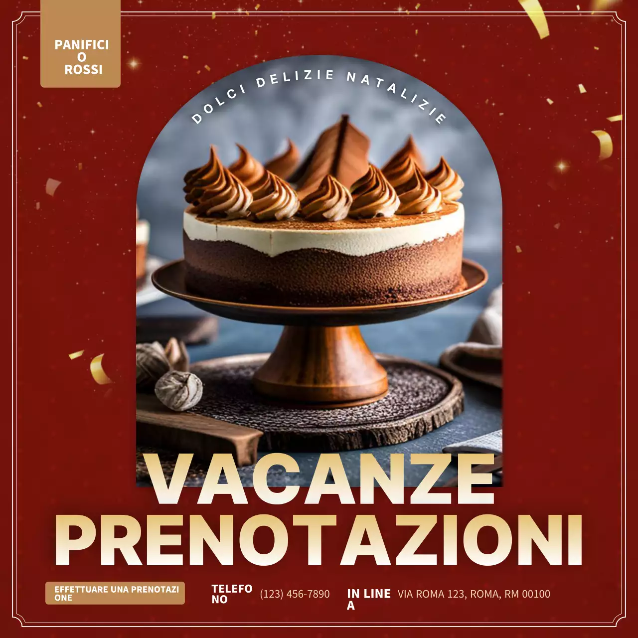 promozione panificio rosso elegante