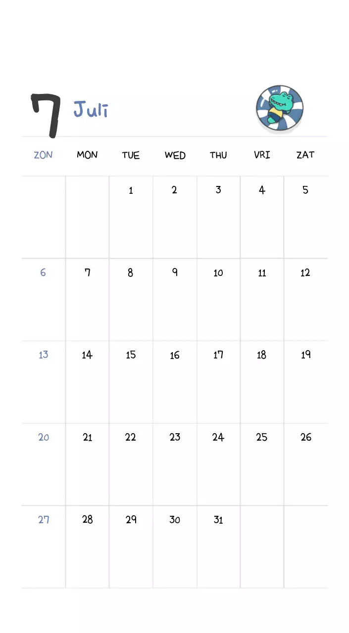 Een kalender met een schattig Ago-illustratieconcept