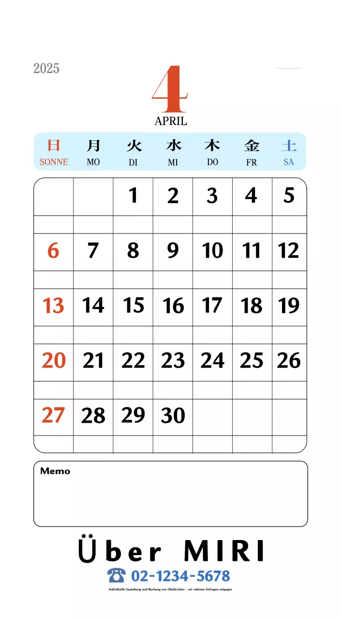 Retro-Konzept Erinnerungskalender in rot