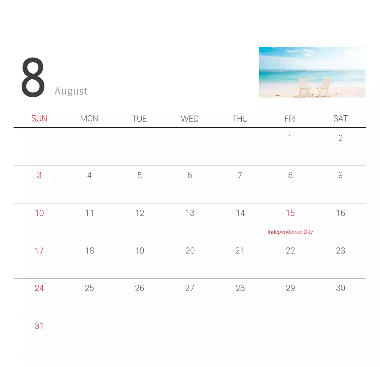 Kalender alam botani putih bersih