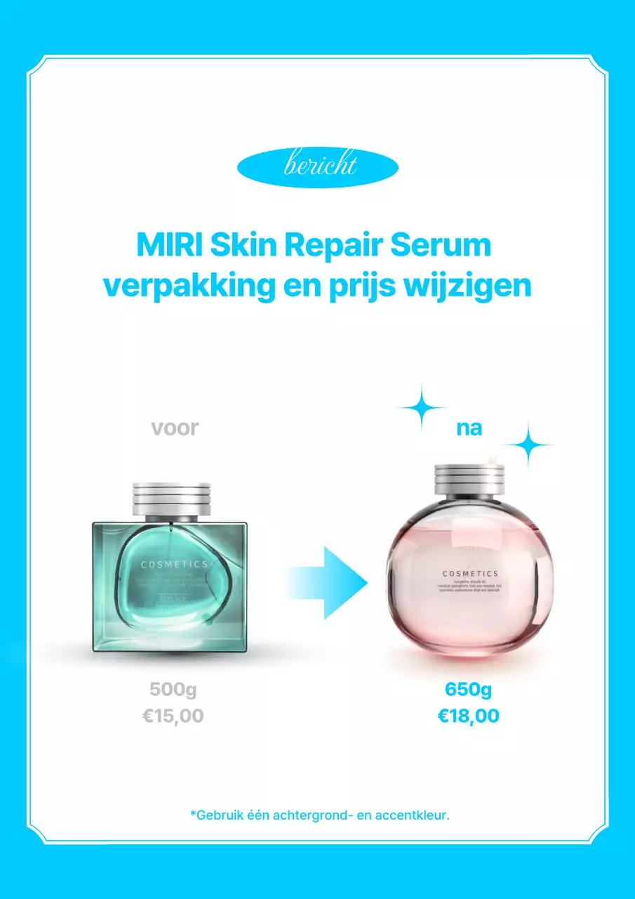 Lichtblauwe moderne cosmetica aankondiging