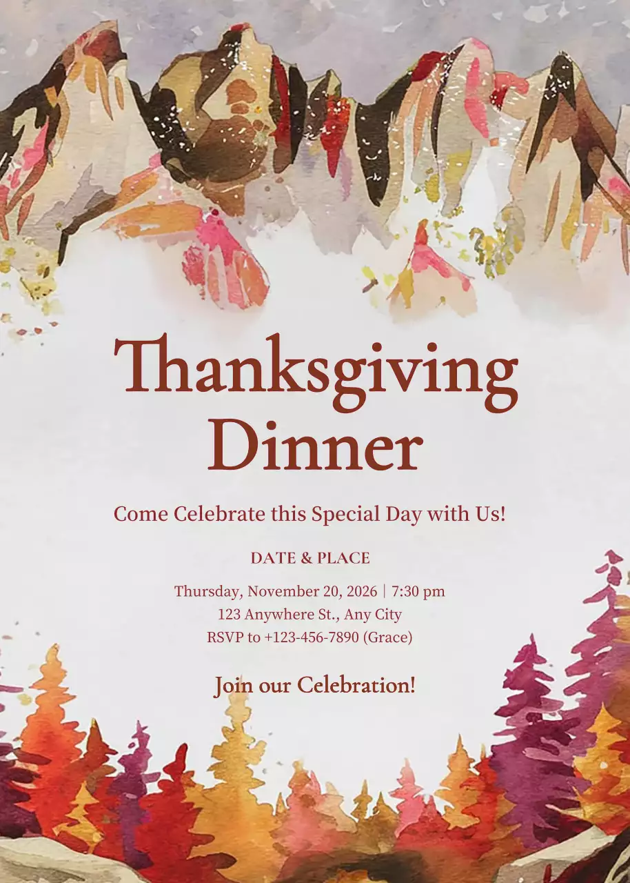 Brown Rustic Thanksgiving Invitation Poster