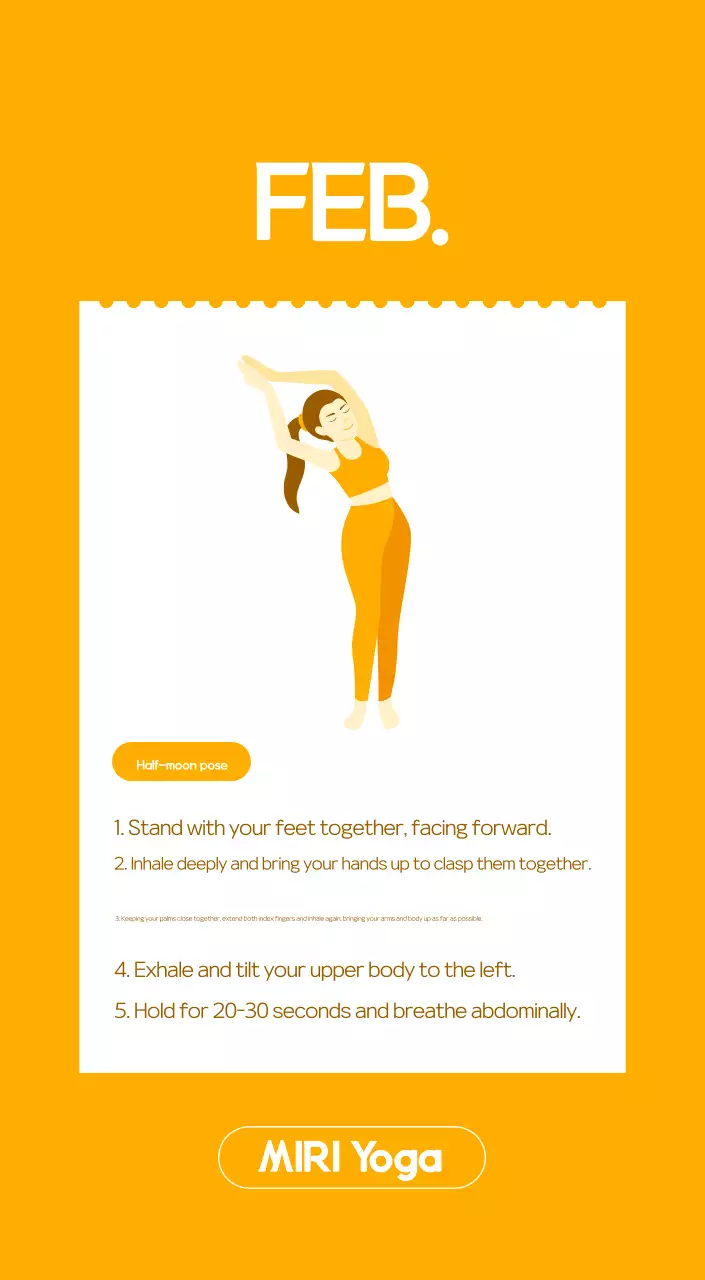 Orange Minimalist Yoga Promotional Calendar
