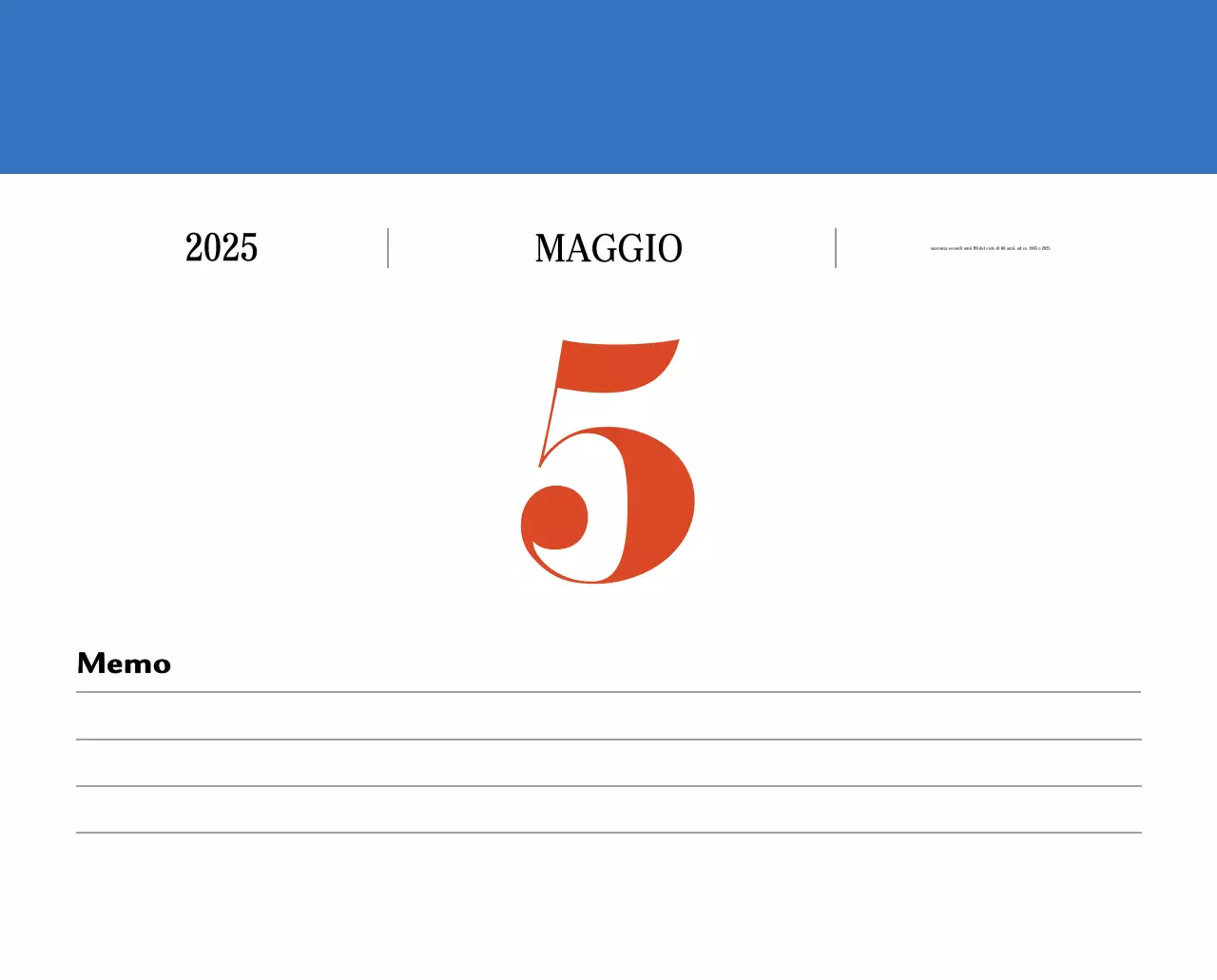 Calendario della memoria di concezione retrò in rosso
