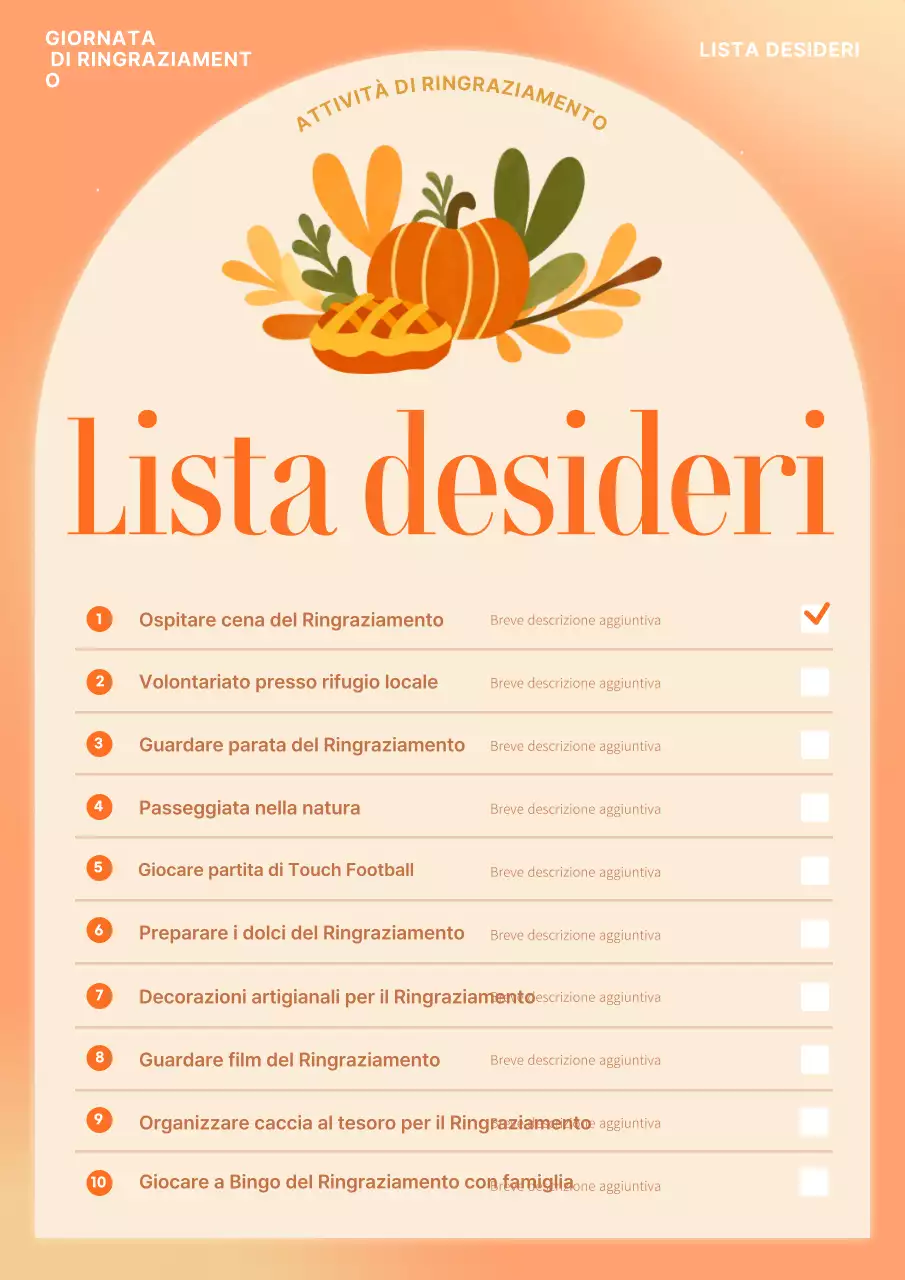 planner arancione per le vacanze tradizionali