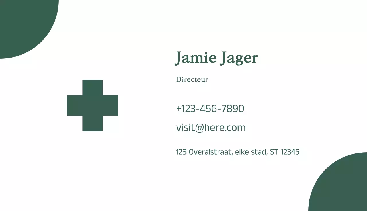 groen minimalistisch visitekaartje