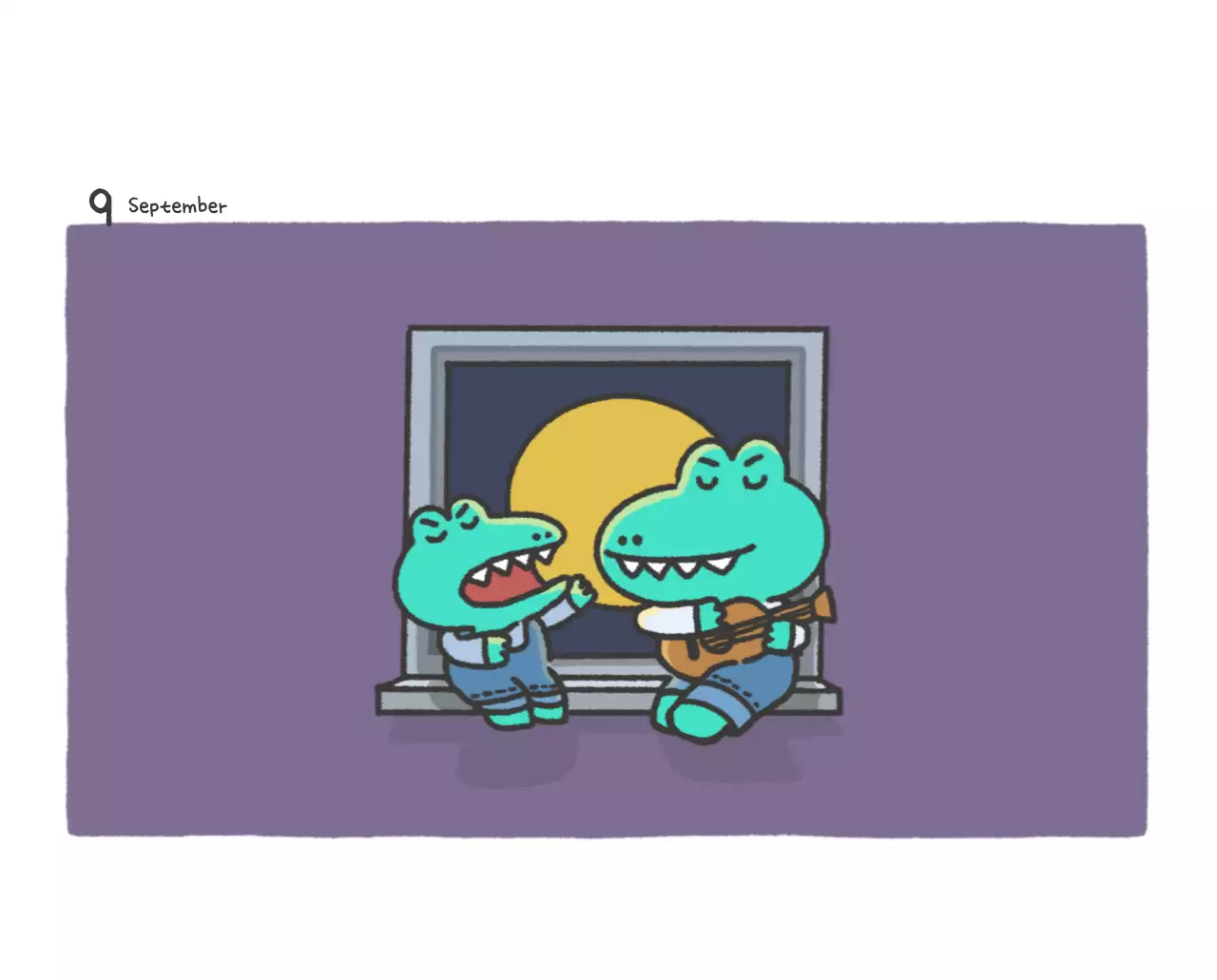 Ein Kalender mit einem niedlichen Ago-Illustrationskonzept