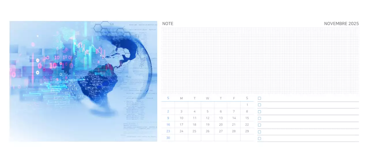 Calendrier moderne bleu Promotions d'entreprise