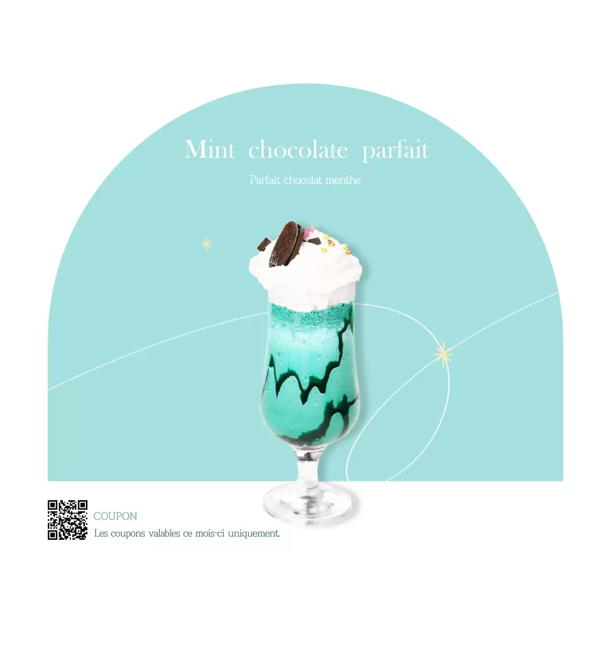 Un calendrier moderne pour les cafés avec des recommandations sur la boisson du mois.