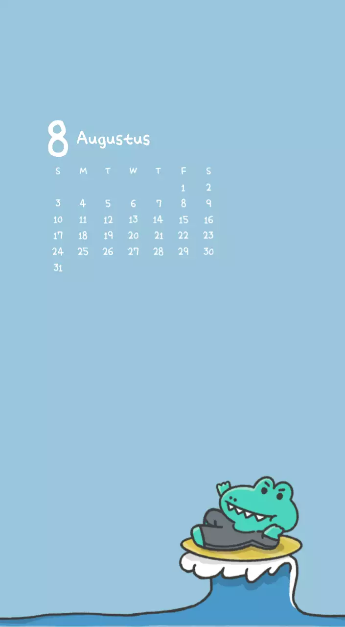 Een kalender met een schattig Ago-illustratieconcept
