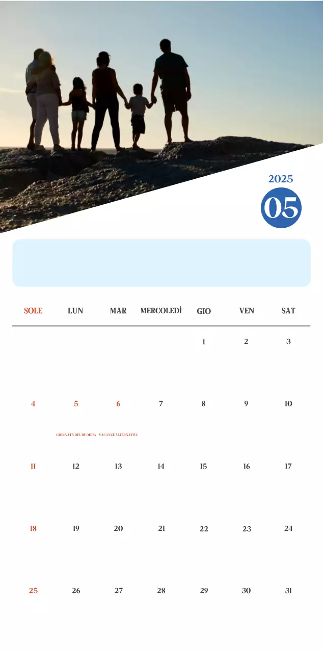 Calendario ospedaliero moderno blu