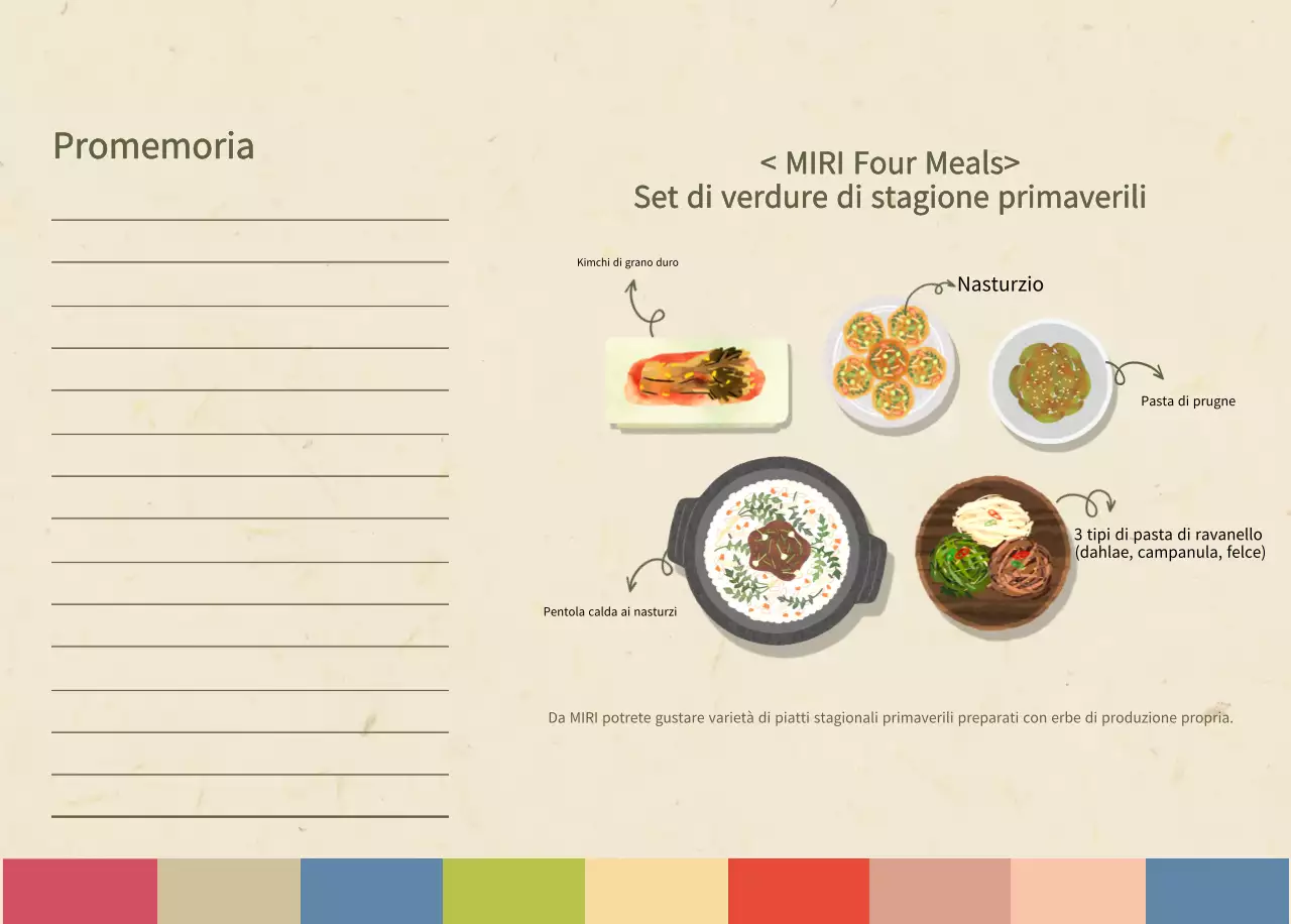 Calendario alimentare tradizionale beige