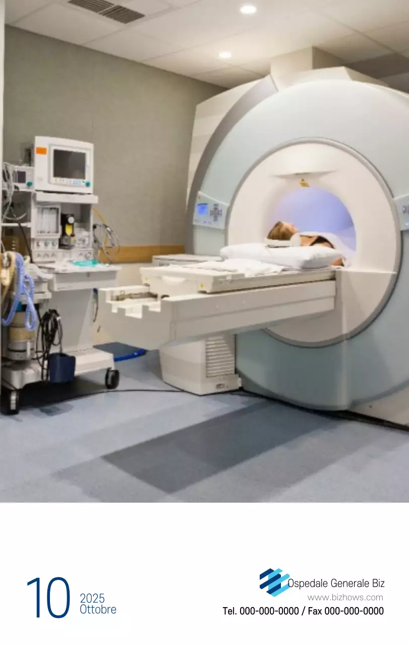 Calendario promozionale dell'ospedale semplice, bianco e blu