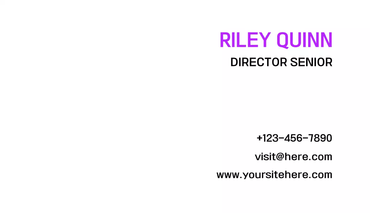 tarjeta de visita minimalista morada