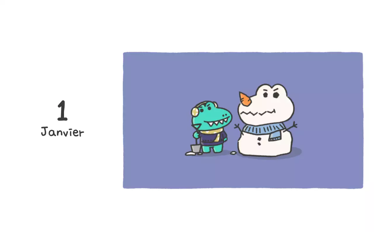 Un calendrier avec un concept d'illustration Ago mignon