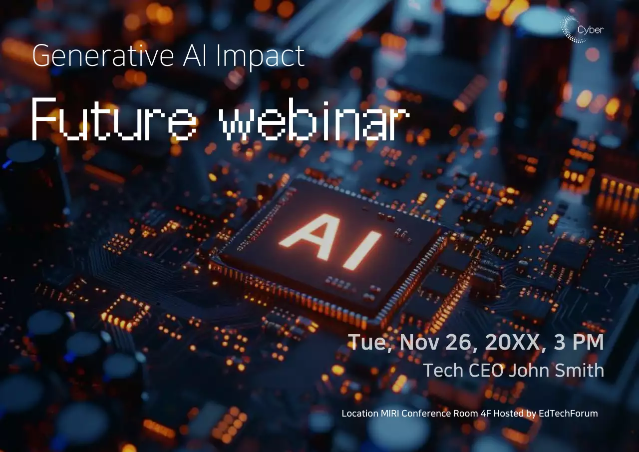 Poster Promosi Webinar AI Modern Biru