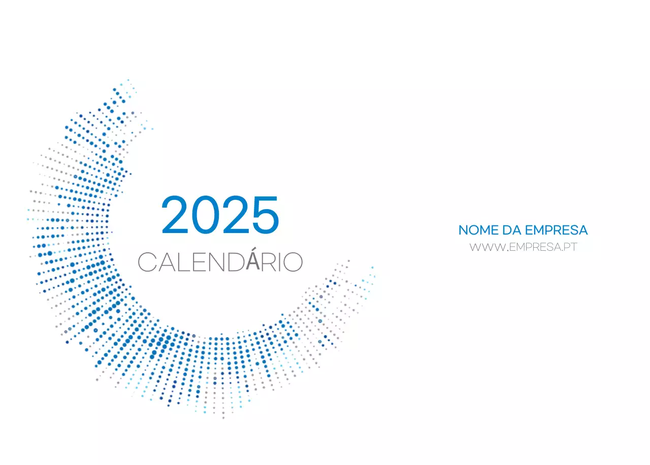 Calendário minimalista azul Promoções empresariais