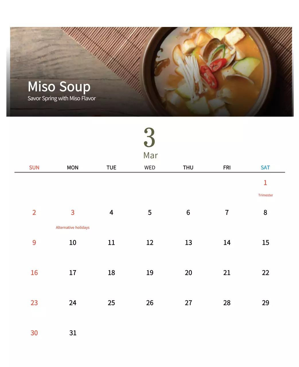 Kalender Makanan Tradisional Krem