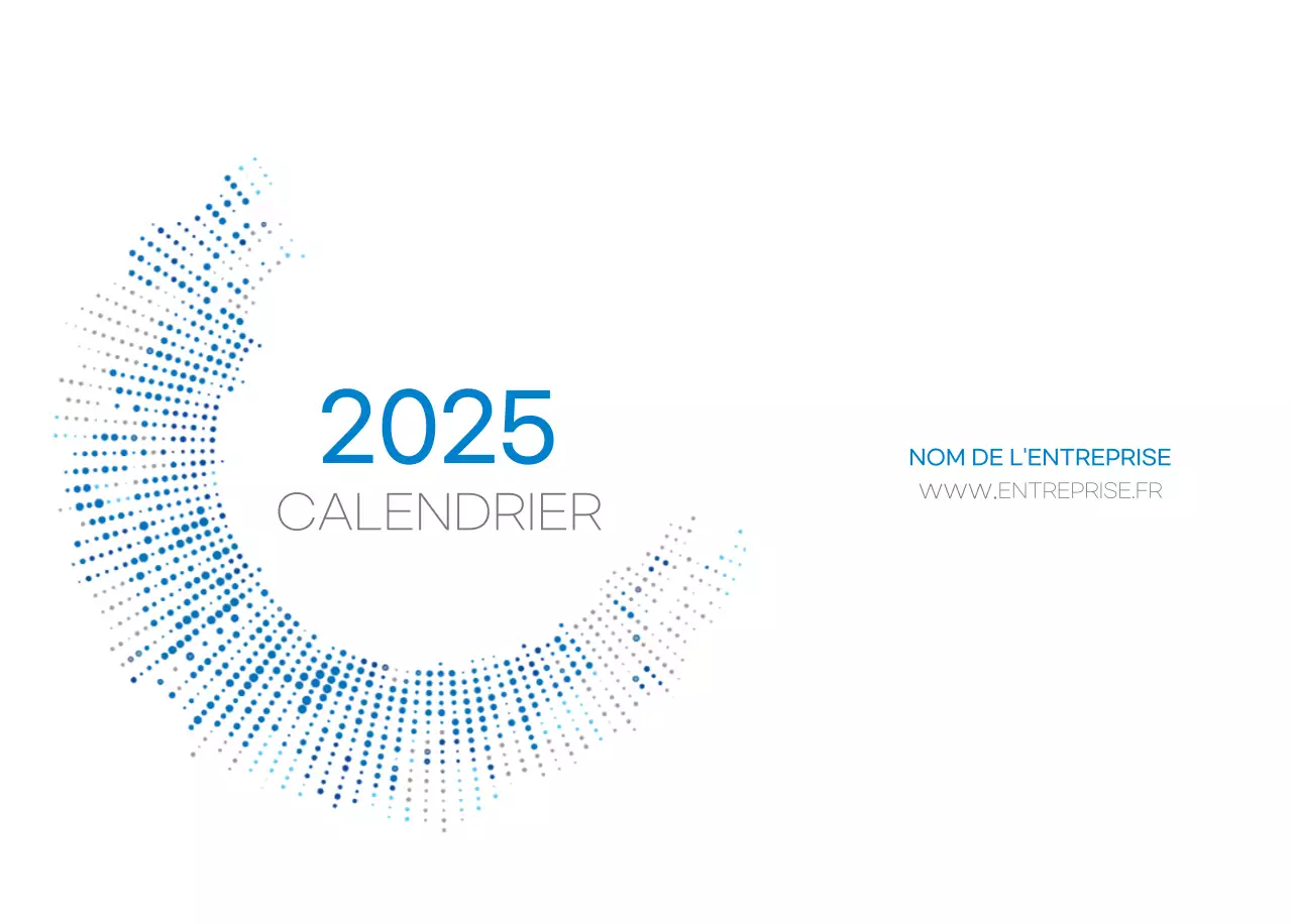 Calendrier minimaliste bleu Promotions d'entreprise