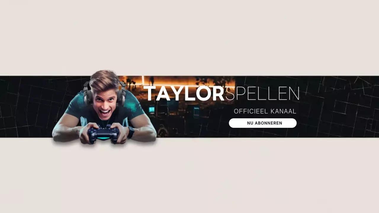 zwart modern gaming reclame