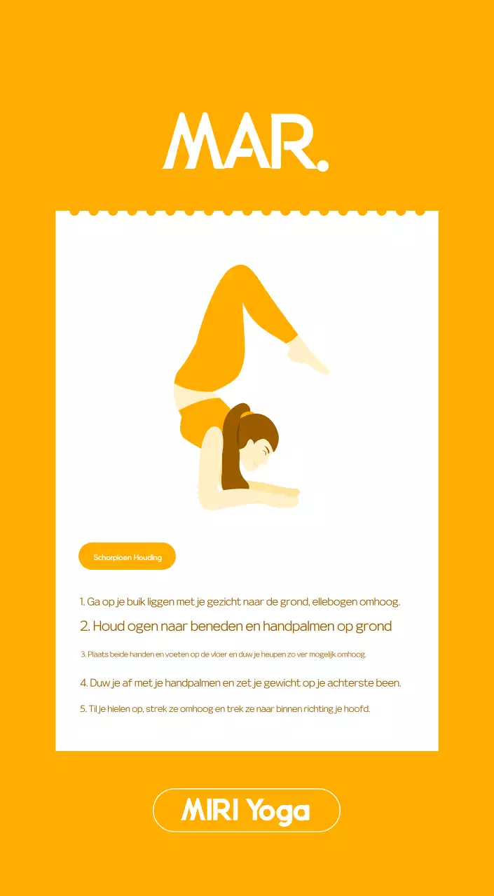 Oranje Minimalistische Yoga Promotiekalender
