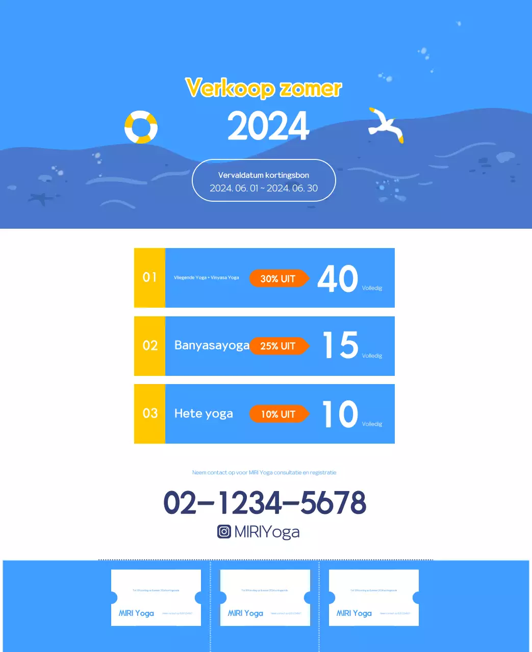 Oranje Minimalistische Yoga Promotiekalender