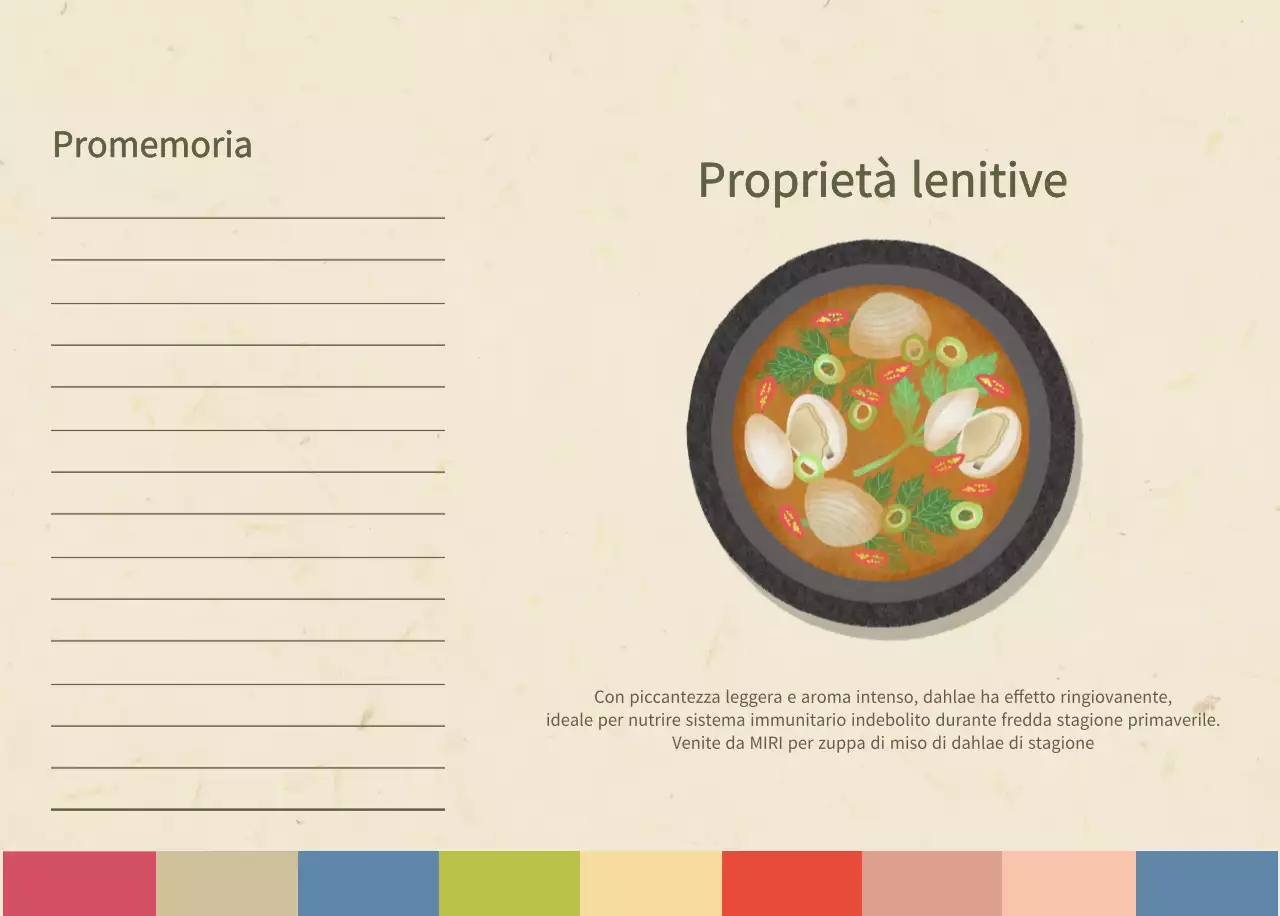 Calendario alimentare tradizionale beige
